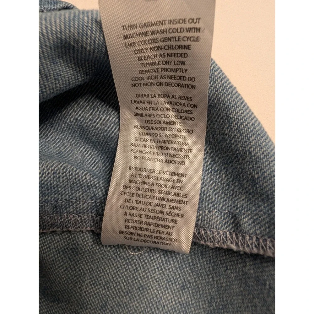 Aeropostale Kids Denim Overall Dress Light Wash Chenille Aero Patch Blue Size M